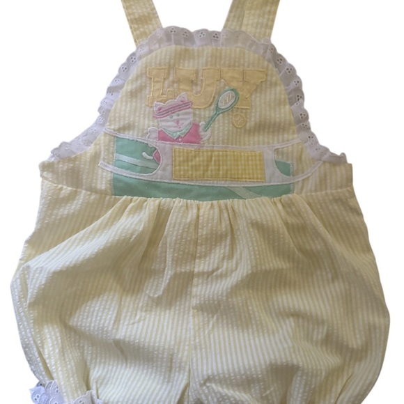 Yellow Pete’s Jeans by Goodlands Baby Romper with Embroidered Design - Picture 4 of 4